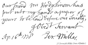 Dr Jeremiah Mills, (dekan for Exeter) av English School
