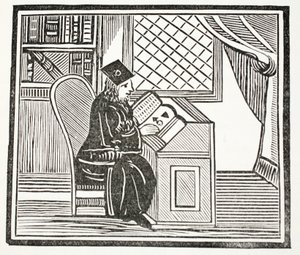 Dr. John Faustus, illustrasjon fra Chap-books of the Eighteenth Century av John Ashton, pub. 1882 av English School