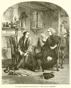 Dr. Johnson leser manuskriptet til The Vicar of Wakefield av English School