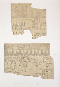 Drawing Bull, and Forest with Stags and Pigs, Kouyunjik, plate 12 fra Nineveh and its Remains av Austen Henry Layard (1817-94) utgitt 1849 av English School