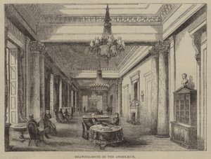 Salong på Athenaeum Club, London (gravering) av English School