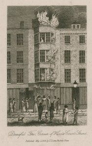 Fryktelig brann, hjørnet av Henrits Court, Strand av English School