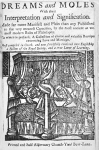 Dreams and Moles, tittelblad, ca. 1750 (tresnitt) av English School