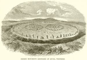 Druidiske monumenter (restaurert) i Abury, Wiltshire av English School