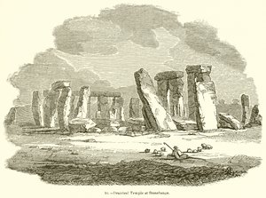 Druidisk tempel ved Stonehenge av English School
