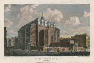 Drury Lane Theatre, Westminster, London; brant ned i 1809 av English School
