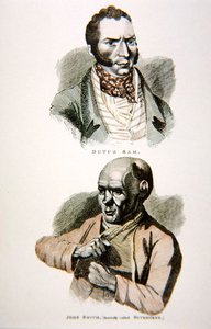 Nederlandsk Sam og John Smith, fra et trykk utgitt i 1812 (farge litho) av English School