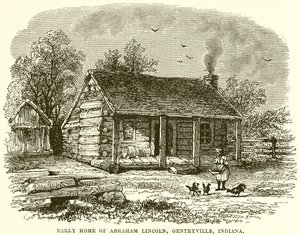 Tidlig hjemsted for Abraham Lincoln, Gentryville, Indiana av English School