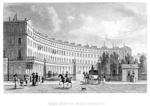 Ostseite des Park Crescent, 1830 von English School