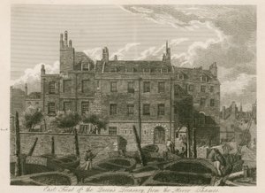 Østfronten av Queens Treasury, fra Themsen av English School