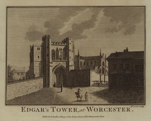 Edgar's Tower, på Worcester (gravering) av English School