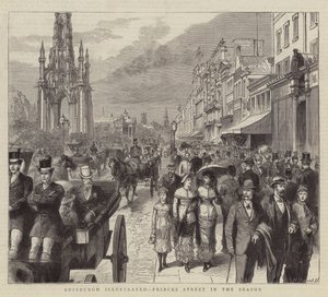 Edinburgh Illustrated, Princes Street in the Season (gravering) av English School