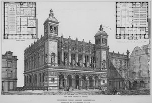 Edinburgh Public Library Competition (gravering) av English School