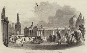 Edinburgh, Royal Institution og Scott Monument (gravering) av English School