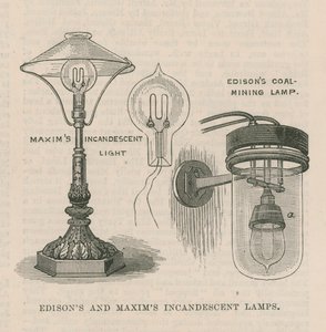 Edison og Maxims glødelamper av English School