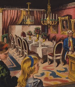 Edith og Milly's Housekeeping (farge litho) av English School