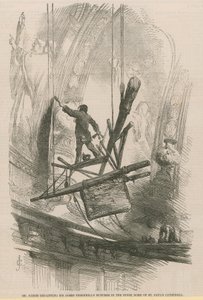 Edmund Thomas Parris maler den indre kuppelen på nytt av English School