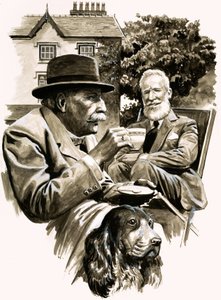 Edward Elgar og George Bernard Shaw tar te av English School
