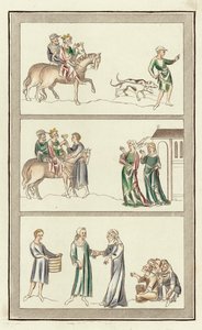 Edward The Martyr, Hans attentat, Thomas Beckets foreldre (farget gravering) av English School