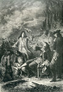 Edward Villiers såret i slaget ved Newbury, 1643 av English School