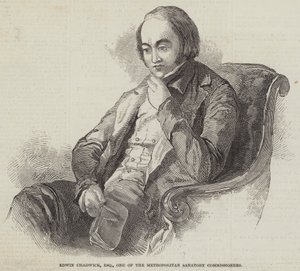 Edwin Chadwick, Esquire, en av Metropolitan Sanatory Commissioners (gravering) av English School