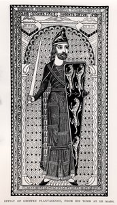 Bilde av Geoffrey Plantagenet (1113-1150) fra graven hans i Le Mans av English School