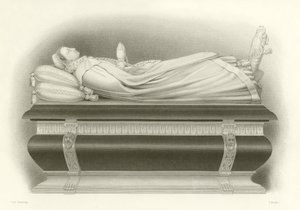 Bildet av Mary, Queen of Scots på graven hennes i Westminster Abbey