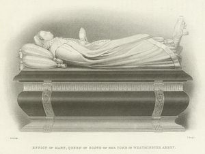 Bildet av Mary, Queen of Scots på graven hennes i Westminster Abbey