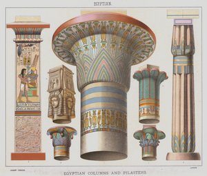 Egyptiske, egyptiske søyler og pilastre av English School