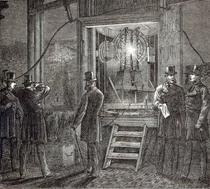 Elektrisk apparat for klokketårnet, Houses of Parliament fra The Illustrated London News, 16. august 1873 av English School