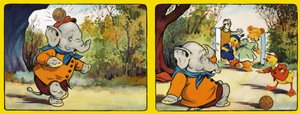 Elefant blir truffet av en ball av English School