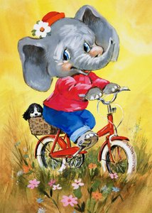 Elefant på sykkel av English School