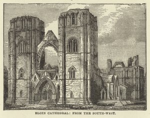 Elgin Cathedral, fra sørvest av English School