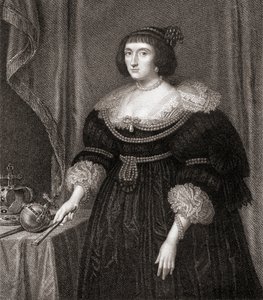 Elizabeth, dronning av Böhmen (1596-1662), fra Lodges British Portraits, 1823 av English School