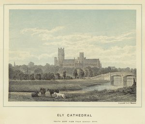 Ely Cathedral, sørøstutsikt fra Barway Bank av English School