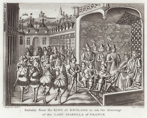 Ambassade fra kongen av England for å be om ekteskapet til Lady Isabella av Frankrike av English School
