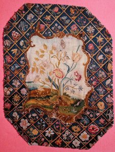 Stickerei von einem Kaminschirm oder einer Stuhllehne, Mitte des 18. Jahrhunderts von English School