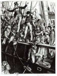 Emigrants Leaving Old England, fra magasinet The Graphic, 18. desember 1869 av English School
