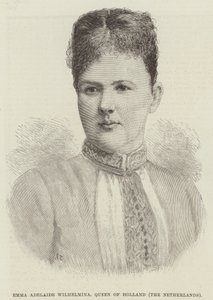 Emma Adelaide Wilhelmina, dronning av Holland, Nederland (gravering) av English School