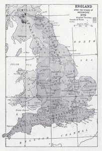 England etter Wedmore-traktaten 878 (litho) av English School