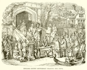 Engelsk Country Gentleman Leser Nyhetene av English School