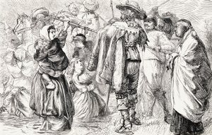 Engelske protestanter som druknet av irske katolikker under det irske opprøret i 1641, ca. 1865 (tregravering) av English School
