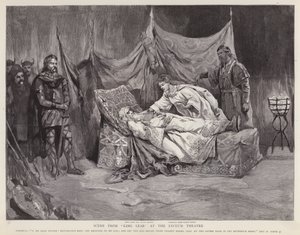 De engelske skuespillerne Henry Irving og Ellen Terry i en produksjon av Shakespeares King Lear på Lyceum Theatre, London av English School