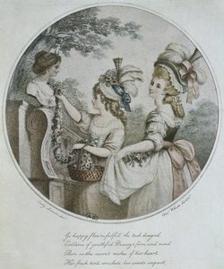 Engelske frisyrer, gravert av Charles White (fargegravering) av English School