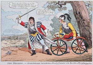 Engelsk humoristisk tegning på "militærsykkelen"" av English School