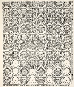 Gravert almanakk, 1591 (Bagford kopi) av English School
