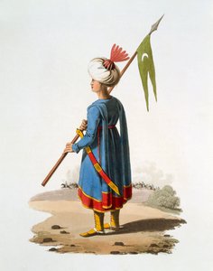 Ensign Bearer of the Spahis, 1818 (farget akvatint) av English School