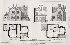 Entrance Lodge, Kelly College (gravering) av English School