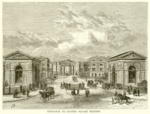 Inngang til Euston Square Station av English School