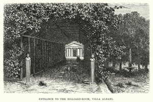 Inngang til biljardrommet, Villa Albani (gravering) av English School